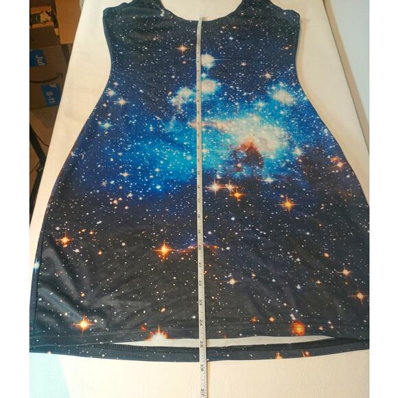 BLACKMILK GALAXY BLUE BLACK DRESS SIZE MEDIUM MADE IN AUSTRALIA - Picture 6 of 11